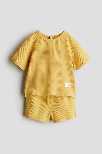 2-Piece Waffled Jersey Set