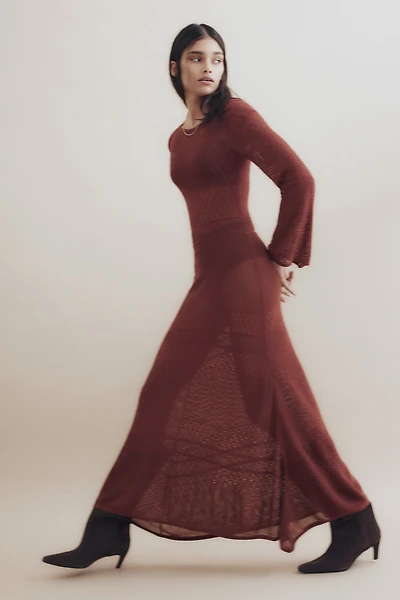 Robe maxi en tricot pointelle