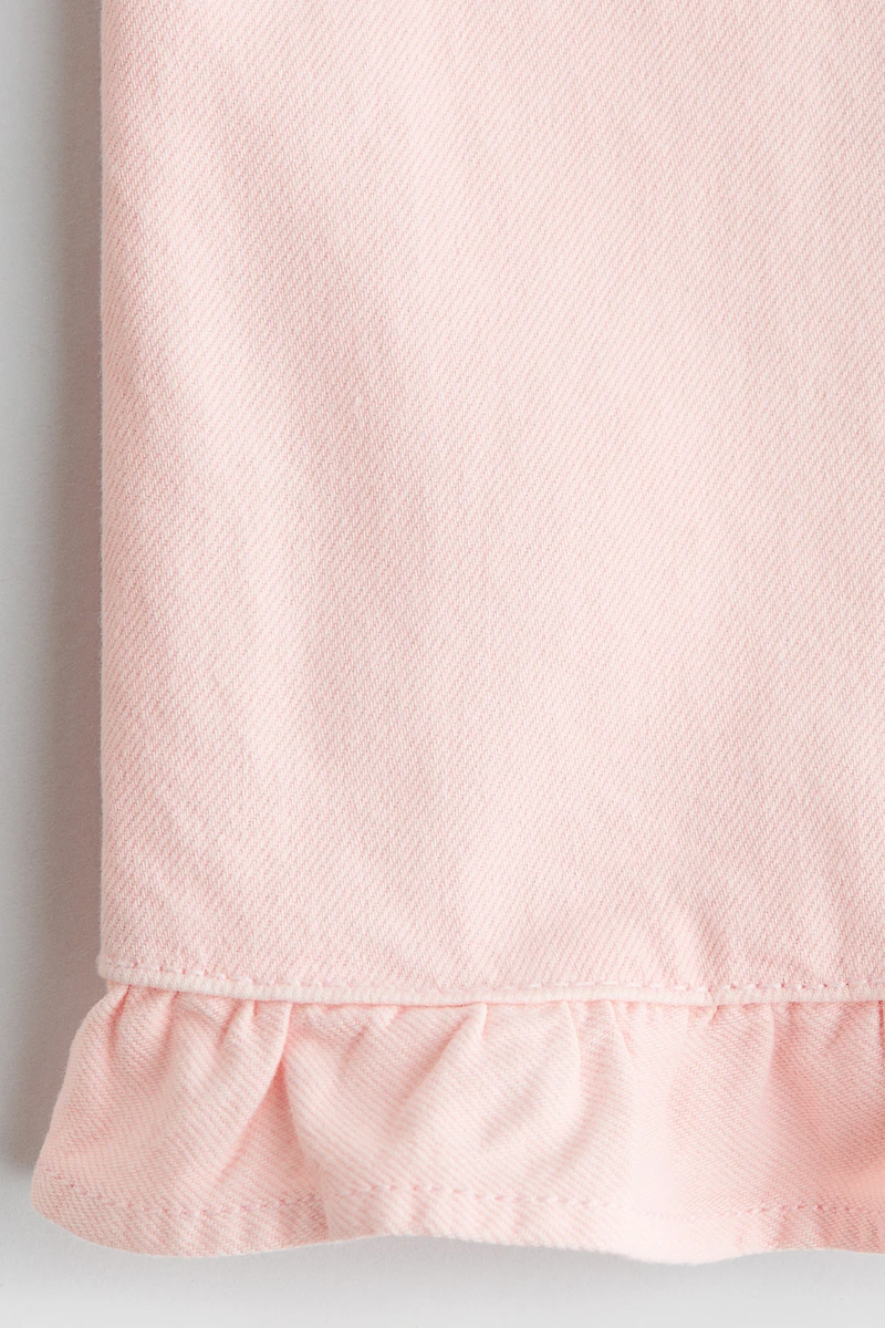 Ruffle-Trimmed Cotton Pants