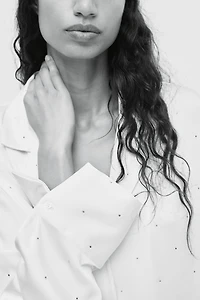 Embellished Satin Pajama Shirt