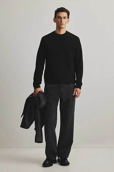 Regular-Fit Rib-Knit Wool Sweater