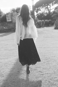 Skirt with Eyelet Embroidery