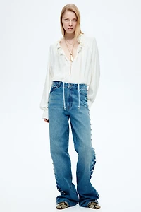 Blouse volantée avec cordon de serrage