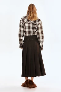 Defined-Waist Twill Shirt