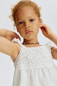 Ruffle-Trimmed Cotton Top