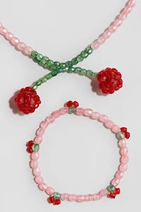Parure de bijoux 2 pièces avec perles fantaisie