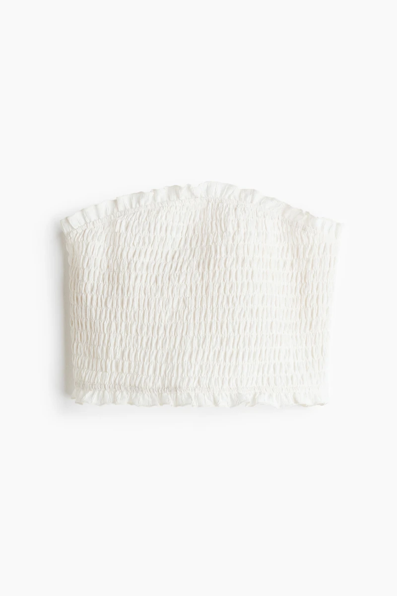 Haut tube de plage smocké