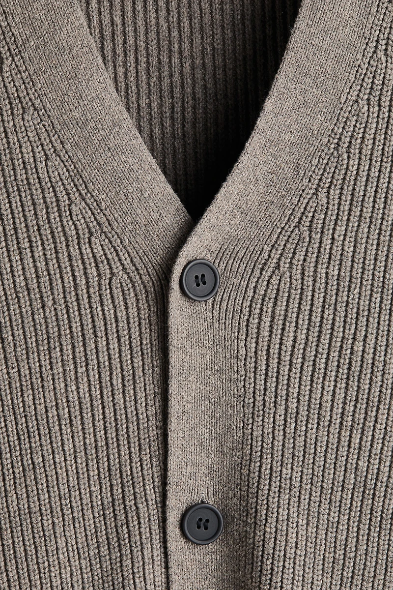 Relaxed-Fit Rib-Knit Cardigan