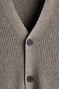 Relaxed-Fit Rib-Knit Cardigan