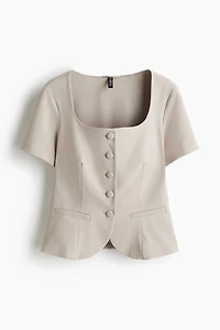 Button-Front Top