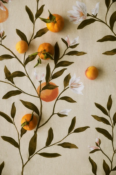 Patterned Linen-Blend Tablecloth