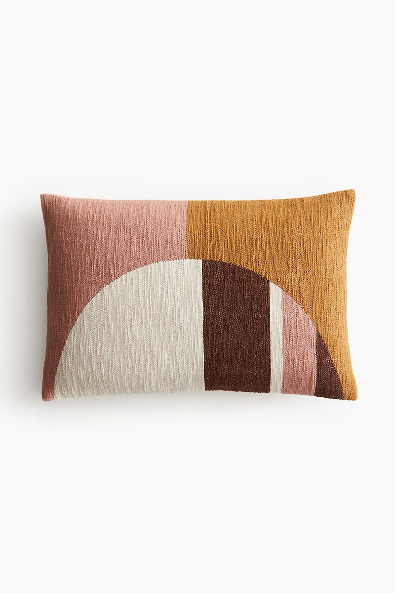 Housse de coussin contraste de couleur en coton