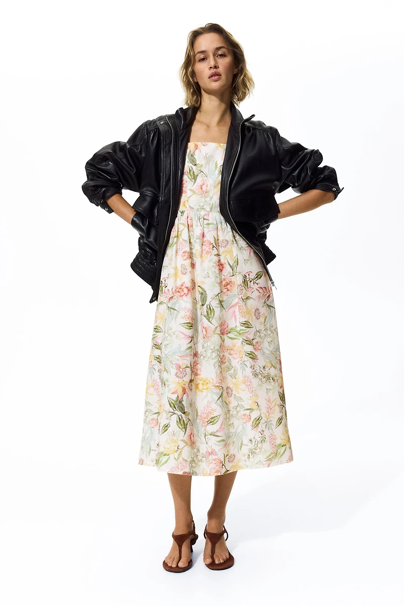 Robe midi à bretelles fines