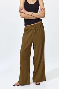 Wide-cut Pull-on Pants