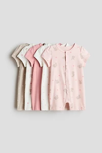 5-Pack Short Cotton Pajama Jumpsuits