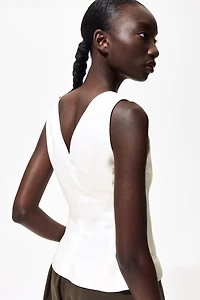 Gilet sans manches en lin mélangé