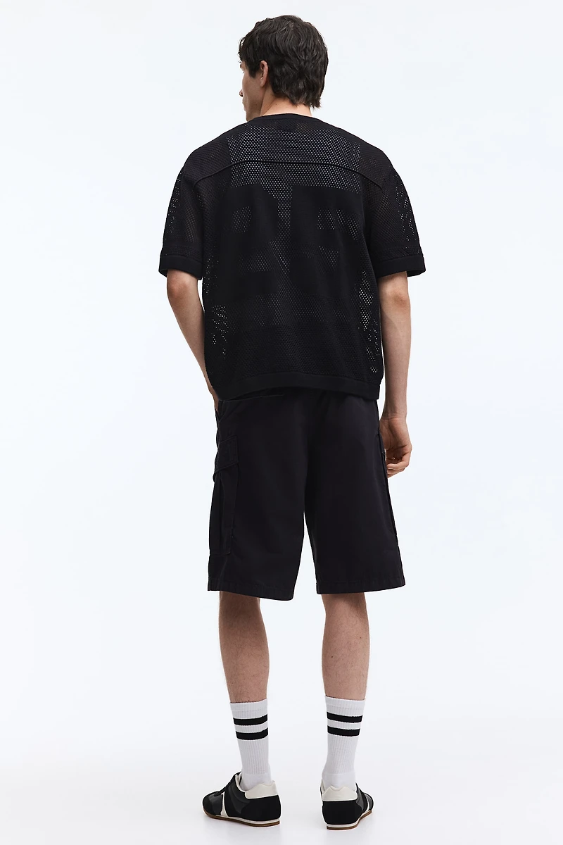 Loose-Fit Cotton Cargo Shorts