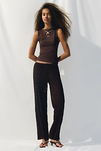 Lace-Look Drawstring Pants