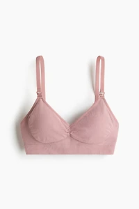 MAMA Seamless Padded Cotton-Blend Nursing Bra