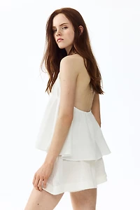 Mini short à taille smockée