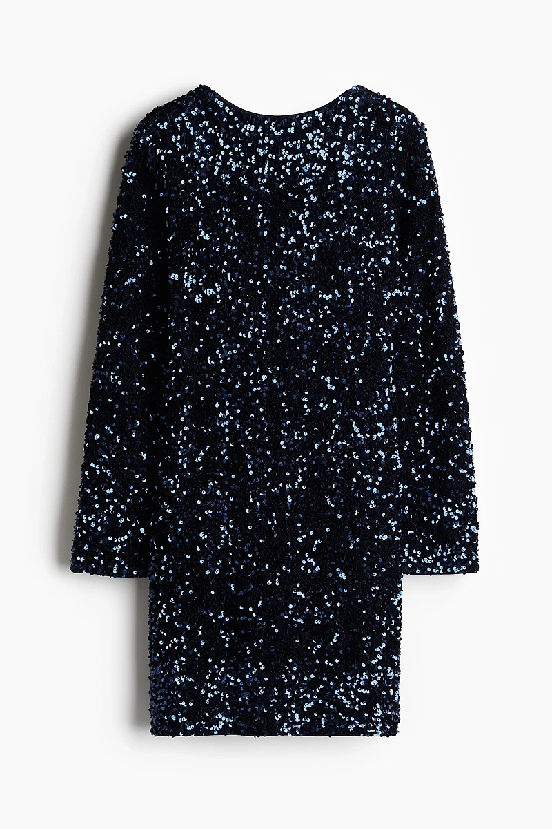 MAMA Sequined Dress with Low-Cut Back