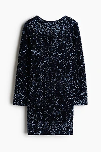 MAMA Sequined Dress with Low-Cut Back