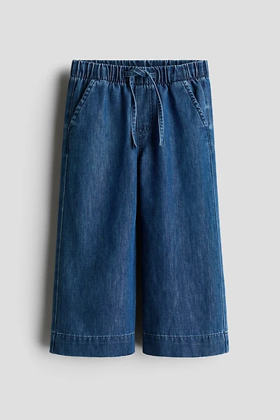 Wide-Leg Denim Joggers