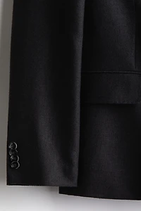 Veste croisée décontractée en lin mélangé