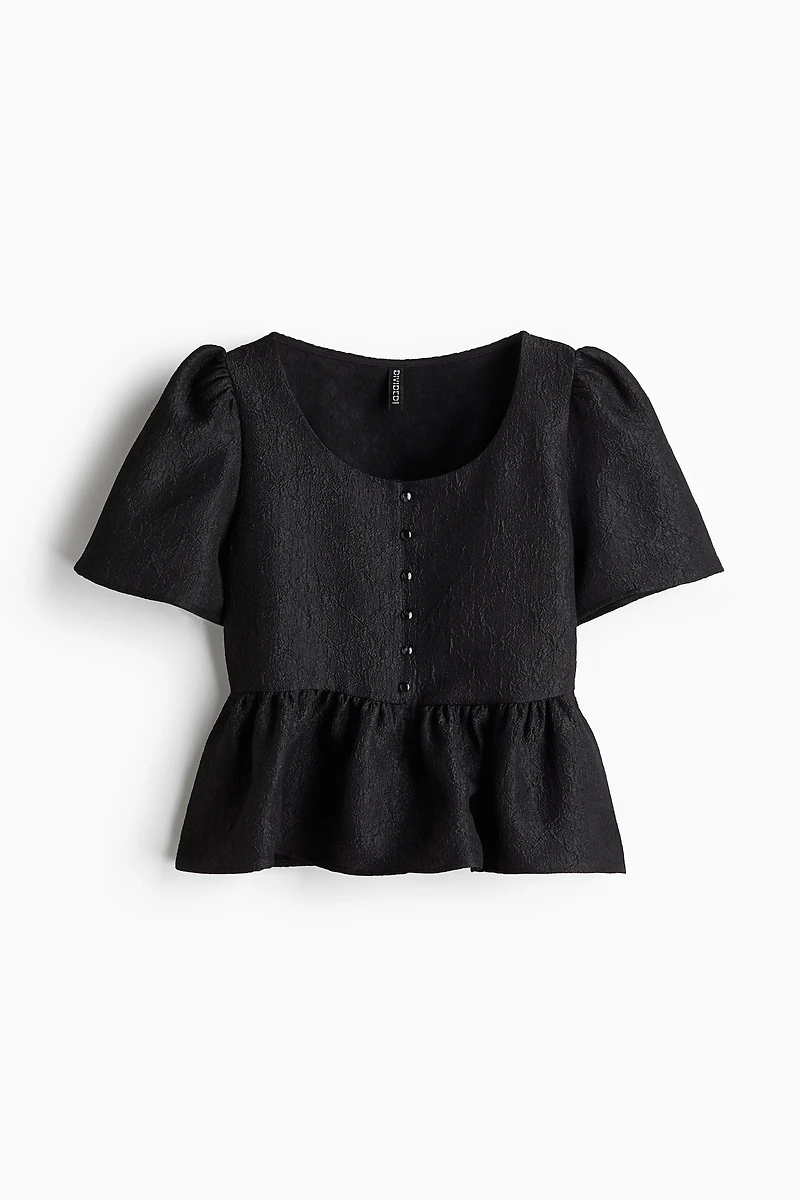 Blouse péplum en brocart