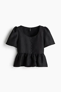 Blouse péplum en brocart