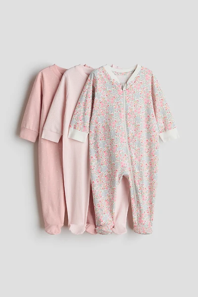 3-pack Pajama Jumpsuits with Zipper