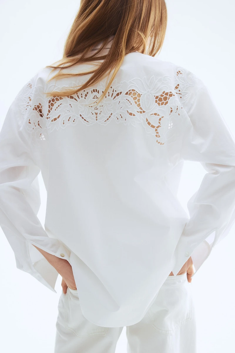 Eyelet-Embroidered Cotton Shirt