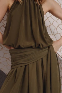 Bubble-Hem Halterneck Top