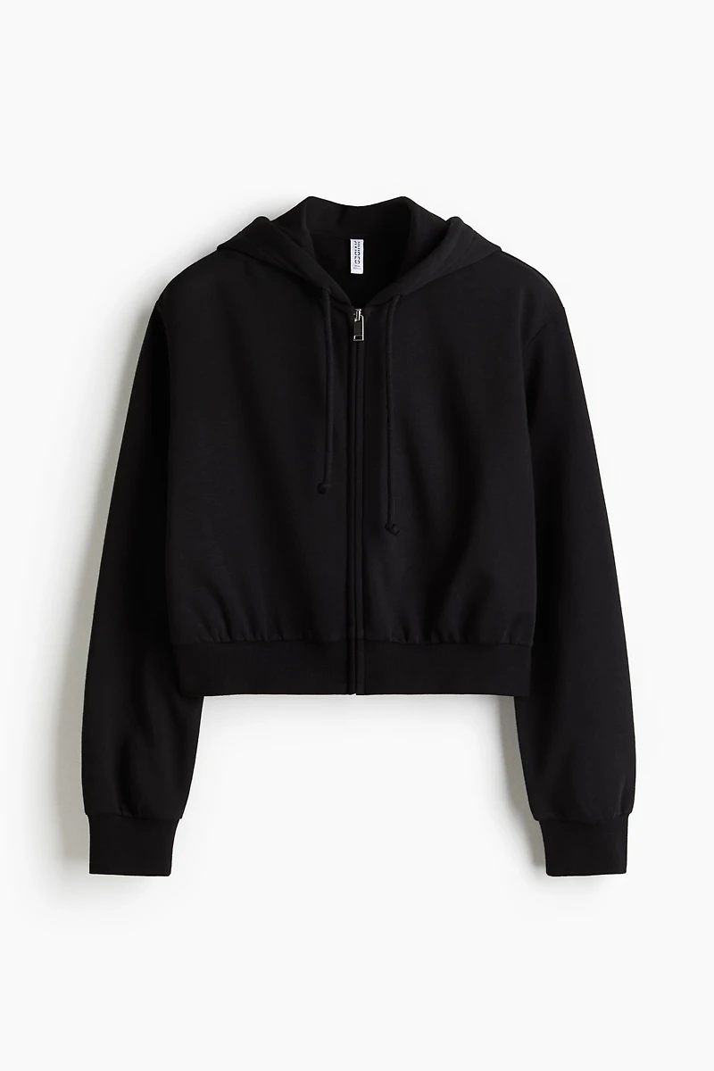 Short Hooded Sweatshirt Jacket