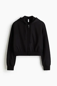 Short Hooded Sweatshirt Jacket