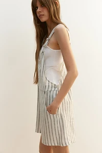 Linen-Blend Overall Shorts
