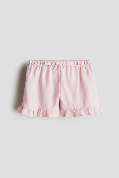 Ruffled Linen Shorts