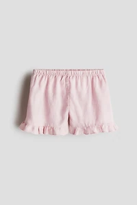Ruffled Linen Shorts