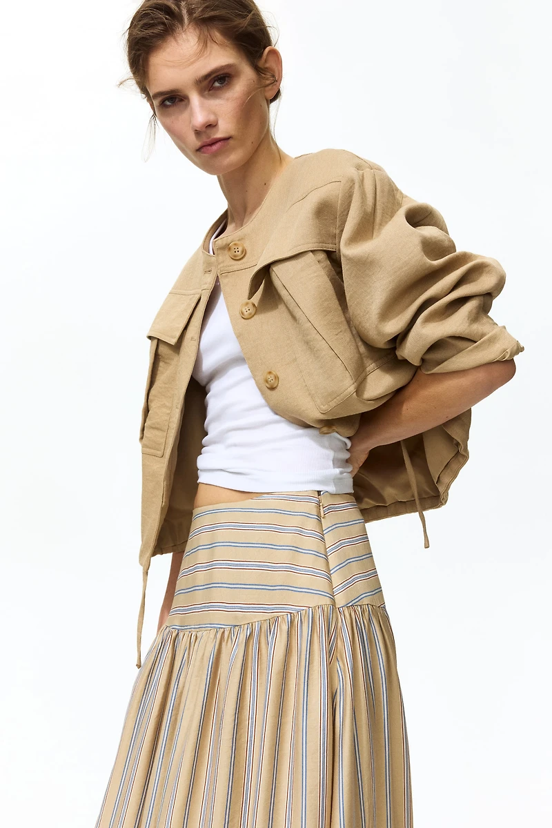 Gathered Midi Skirt