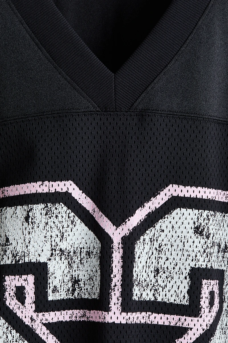 T-shirt ample en filet imprimé