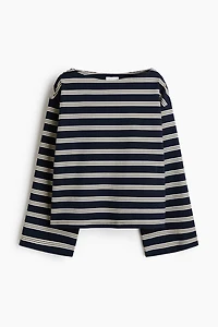 Long-Sleeved Boat-Neck Top