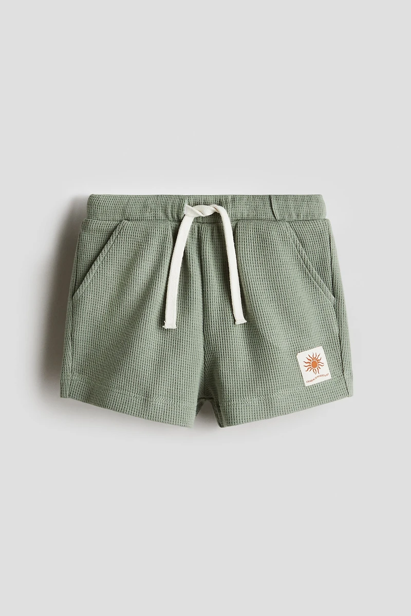 Waffled Cotton Shorts