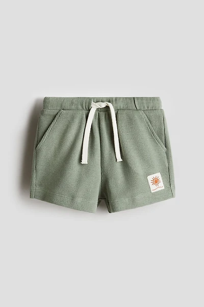 Waffled Cotton Shorts