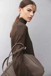 Fine-Knit Mock Turtleneck Sweater