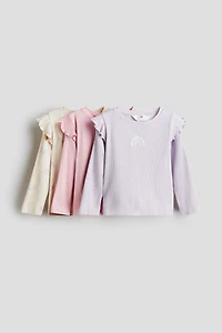 3-pack Ruffle-Trimmed Jersey Tops