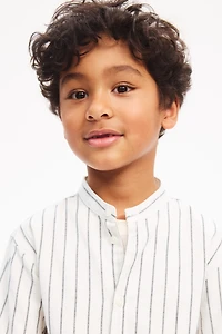 Cotton Band Collar Shirt