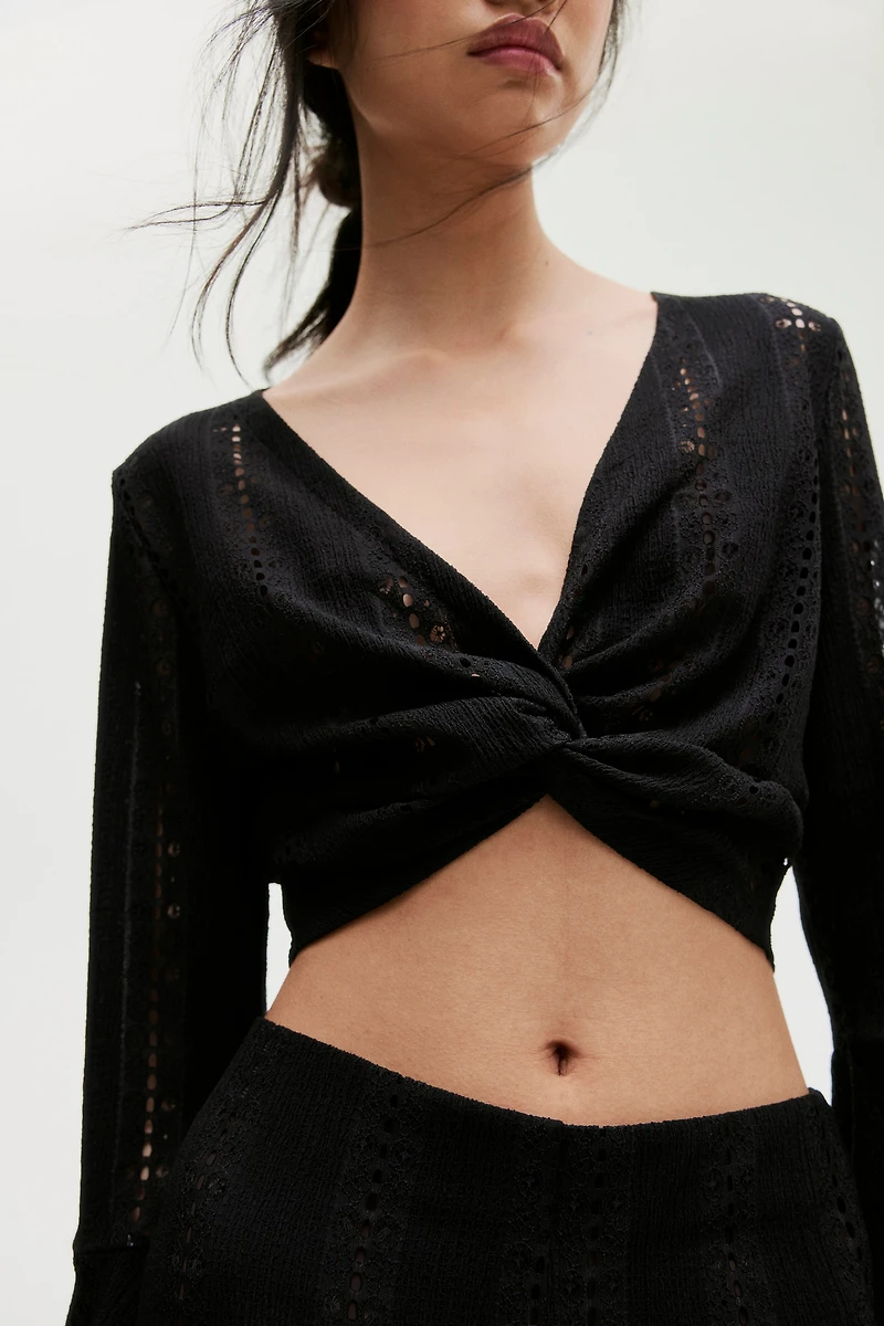 Twist-Detail Crop Top