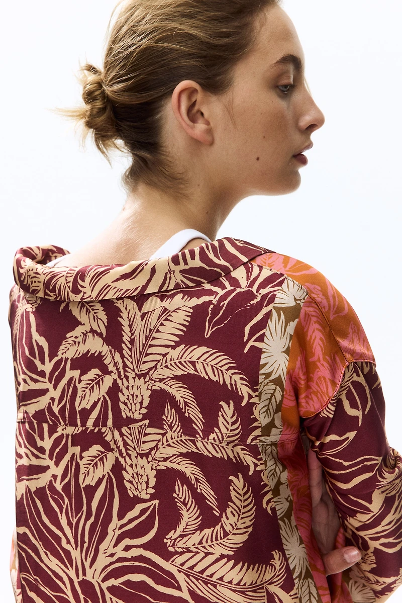 Chemise en viscose à col cubain