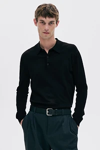 Regular-Fit Fine-Knit Polo Shirt