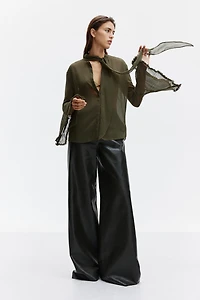 Blouse lavallière en mousseline